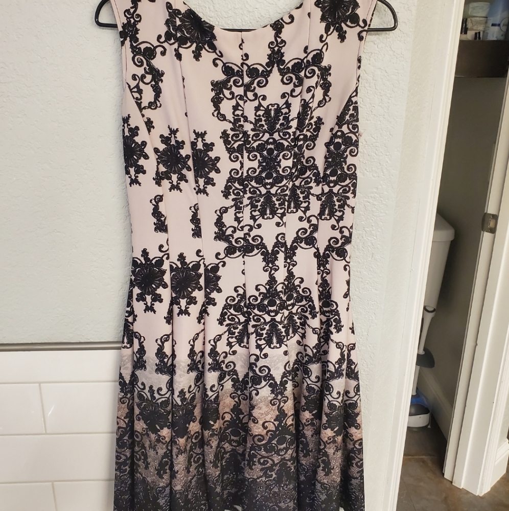 Danny and Nicole sleeveless black and pink dress